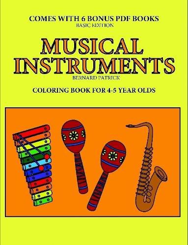 Cover image for Coloring Book for 4-5 Year Olds (Musical Instruments)