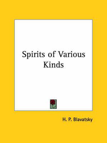 Cover image for Spirits of Various Kinds