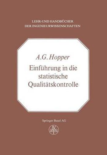 Cover image for Einfuhrung in Die Statistische Qualitatskontrolle