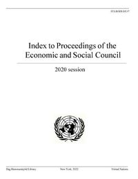 Cover image for Index to Proceedings of the Economic and Social Council 2020