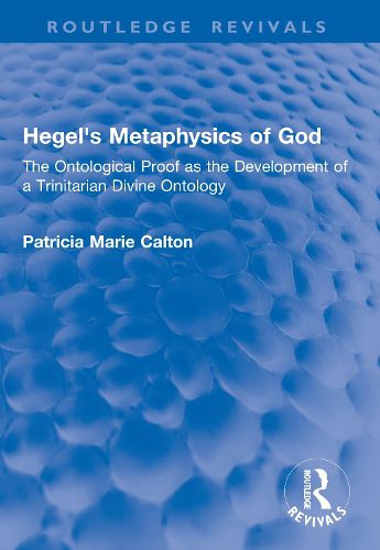 Cover image for Hegel's Metaphysics of God
