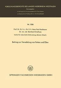 Cover image for Beitrag Zur Veredelung Von Fetten Und OElen