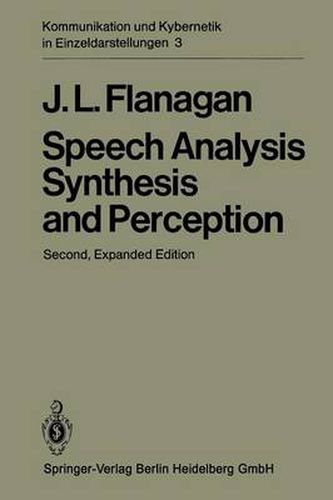 Cover image for Speech Analysis Synthesis and Perception