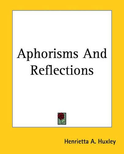 Cover image for Aphorisms And Reflections