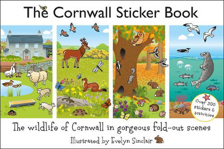 Cover image for The Cornwall Sticker Book: The Wildlife of Cornwall in gorgeous fold-out scenes