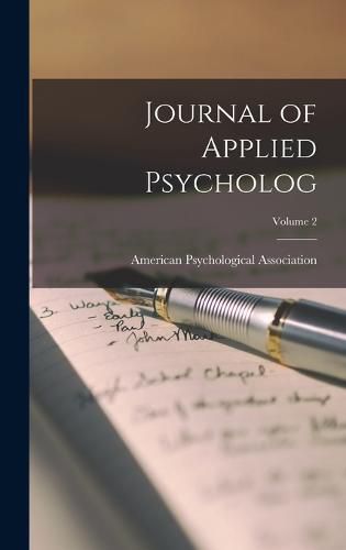 Cover image for Journal of Applied Psycholog; Volume 2