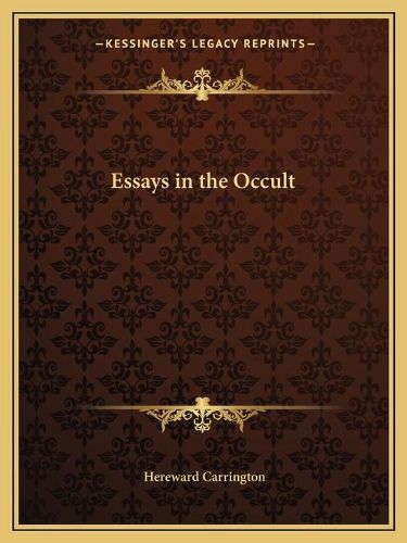 Cover image for Essays in the Occult