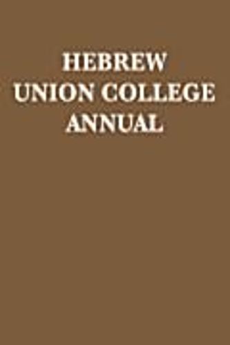 Hebrew Union College Annual: Volume 89 (2018)