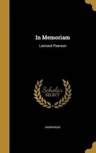 Cover image for In Memoriam: Leonard Pearson