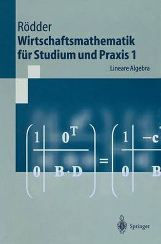 Cover image for Wirtschaftsmathematik fur Studium und Praxis 1: Lineare Algebra