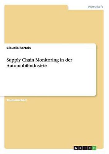 Cover image for Supply Chain Monitoring in der Automobilindustrie