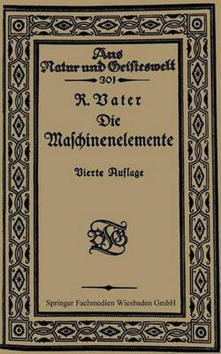 Cover image for Die Maschinenelemente