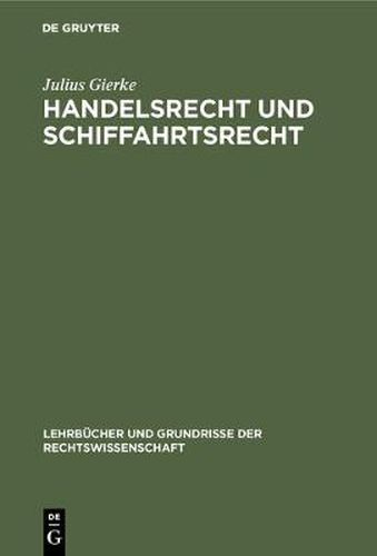 Cover image for Handelsrecht und Schiffahrtsrecht