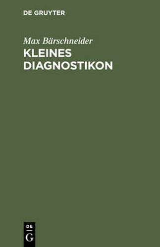 Cover image for Kleines Diagnostikon