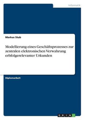 Cover image for Modellierung eines Geschaftsprozesses zur zentralen elektronischen Verwahrung erbfolgerelevanter Urkunden