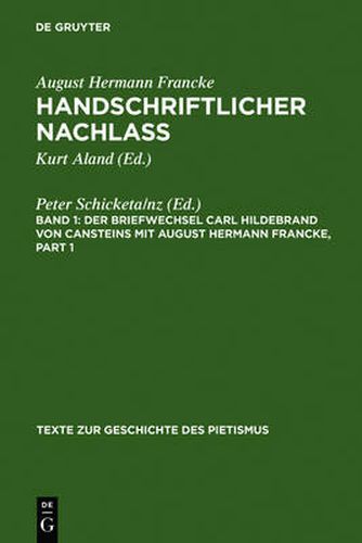Cover image for Der Briefwechsel Carl Hildebrand von Cansteins mit August Hermann Francke