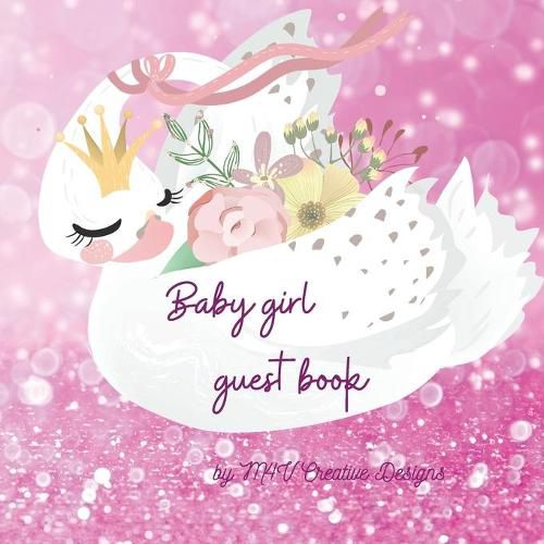 Cover image for Baby girl guest book: Adorable baby girl guest book for baby shower or baptism.