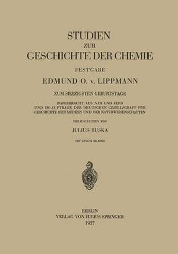 Cover image for Studien Zur Geschichte Der Chemie Festgabe