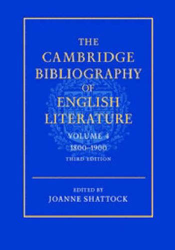 Cover image for The Cambridge Bibliography of English Literature: Volume 4, 1800-1900