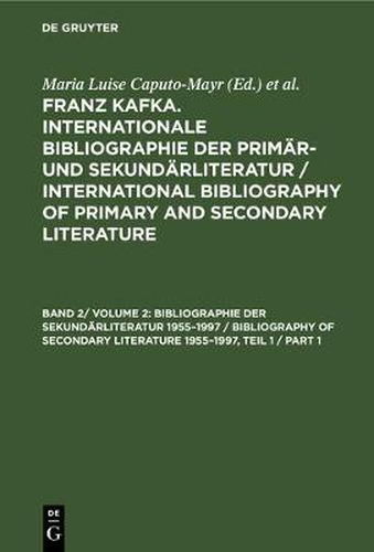 Cover image for Bibliographie Der Sekundarliteratur 1955-1997 / Bibliography of Secondary Literature 1955-1997