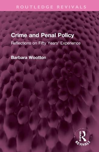 Cover image for Crime and Penal Policy: Reflections on Fifty Years' Experience