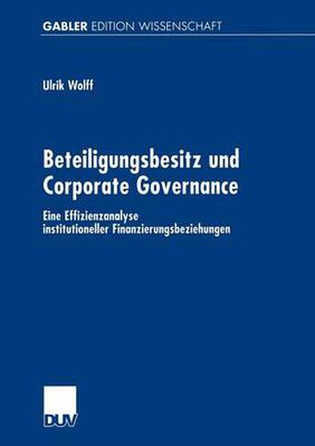 Cover image for Beteiligungsbesitz Und Corporate Governance: Eine Effizienzanalyse Institutioneller Finanzierungsbeziehungen