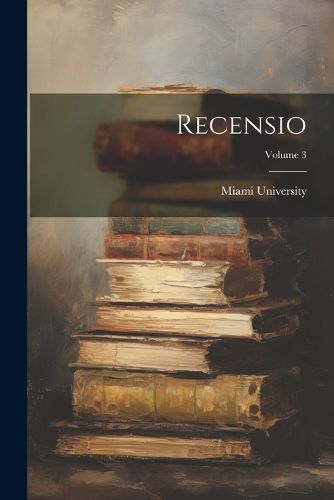 Cover image for Recensio; Volume 3