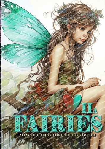 Cover image for Fairies whimsical Coloring Book for Adults grayscale Vol. 2a