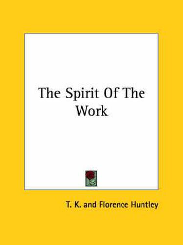 Cover image for The Spirit of the Work