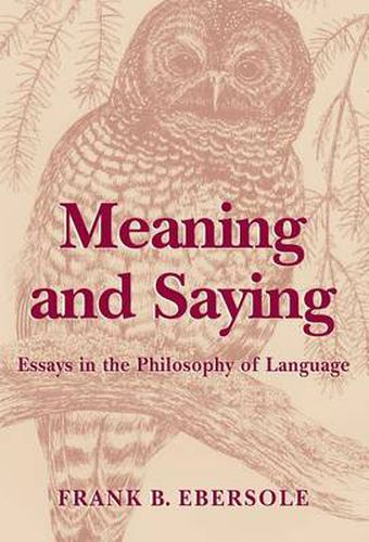 Cover image for Meaning and Saying