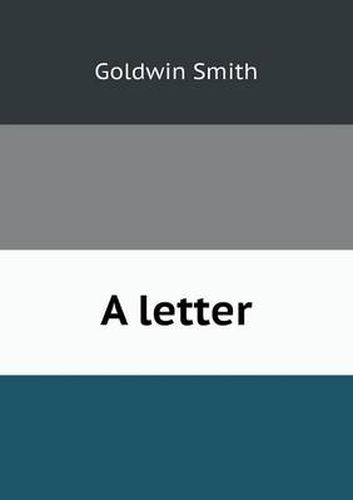 Cover image for A letter