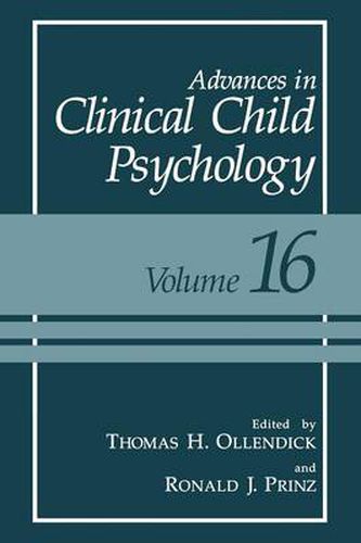 Cover image for Advances in Clinical Child Psychology