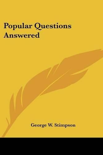 Cover image for Popular Questions Answered