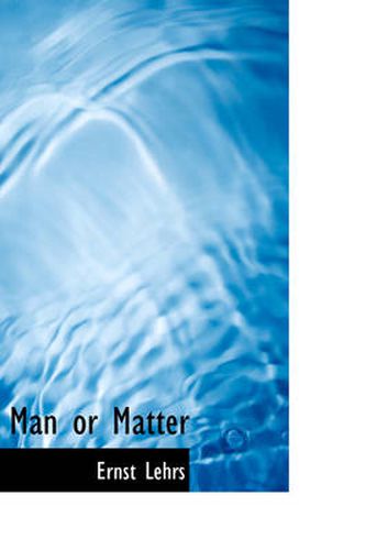 Cover image for Man or Matter