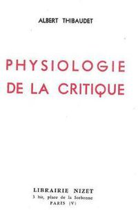 Cover image for Physiologie de la Critique