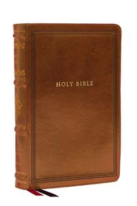 Cover image for KJV Large Print Reference Bible, Brown Leathersoft, Red Letter, Comfort Print (Sovereign Collection)