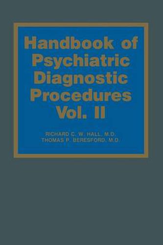 Cover image for Handbook of Psychiatric Diagnostic Procedures: Vol. II