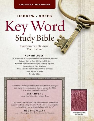 Cover image for The Hebrew-Greek Key Word Study Bible: CSB Edition, Burgundy Genuine