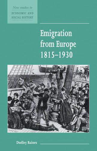 Cover image for Emigration from Europe 1815-1930