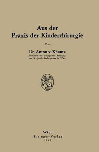 Cover image for Aus Der Praxis Der Kinderchirurgie