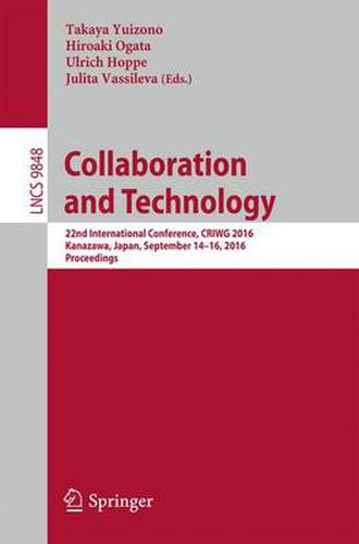 Cover image for Collaboration and Technology: 22nd International Conference, CRIWG 2016, Kanazawa, Japan, September 14-16, 2016, Proceedings
