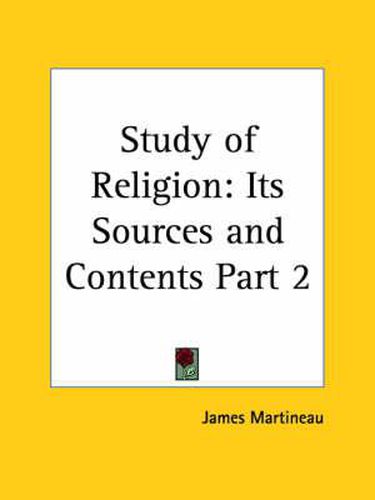 Cover image for Study of Religion: Its Sources and Contents (1888)