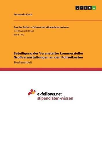 Cover image for Beteiligung der Veranstalter kommerzieller Grossveranstaltungen an den Polizeikosten