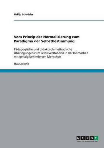 Cover image for Vom Prinzip Der Normalisierung Zum Paradigma Der Selbstbestimmung