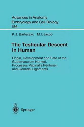 Cover image for The Testicular Descent in Human: Origin, Development and Fate of the Gubernaculum Hunteri, Processus Vaginalis Peritonei, and Gonadal Ligaments