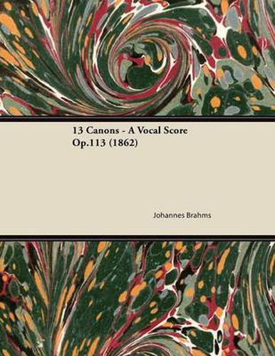 Cover image for 13 Canons - A Vocal Score Op.113 (1862)