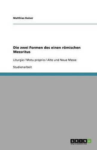 Cover image for Die zwei Formen des einen roemischen Messritus