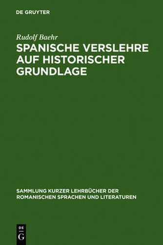 Cover image for Spanische Verslehre auf historischer Grundlage