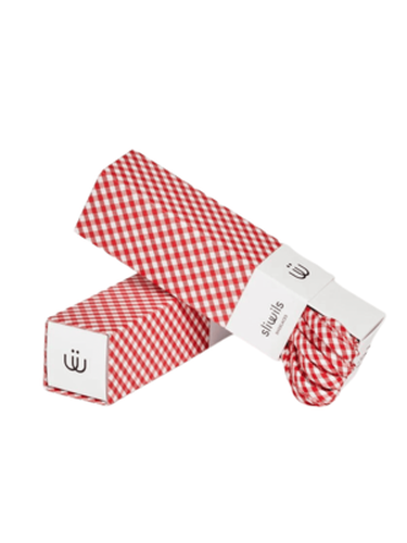 Lindy Strong Red Gingham Check Sliwils Shoelaces