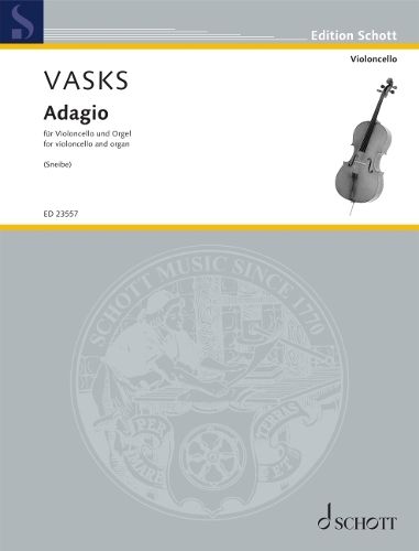 Cover image for Vasks: Adagio from Concerto No. 2 for Cello and Organ (String Orchestra Reduction) Score and Parts